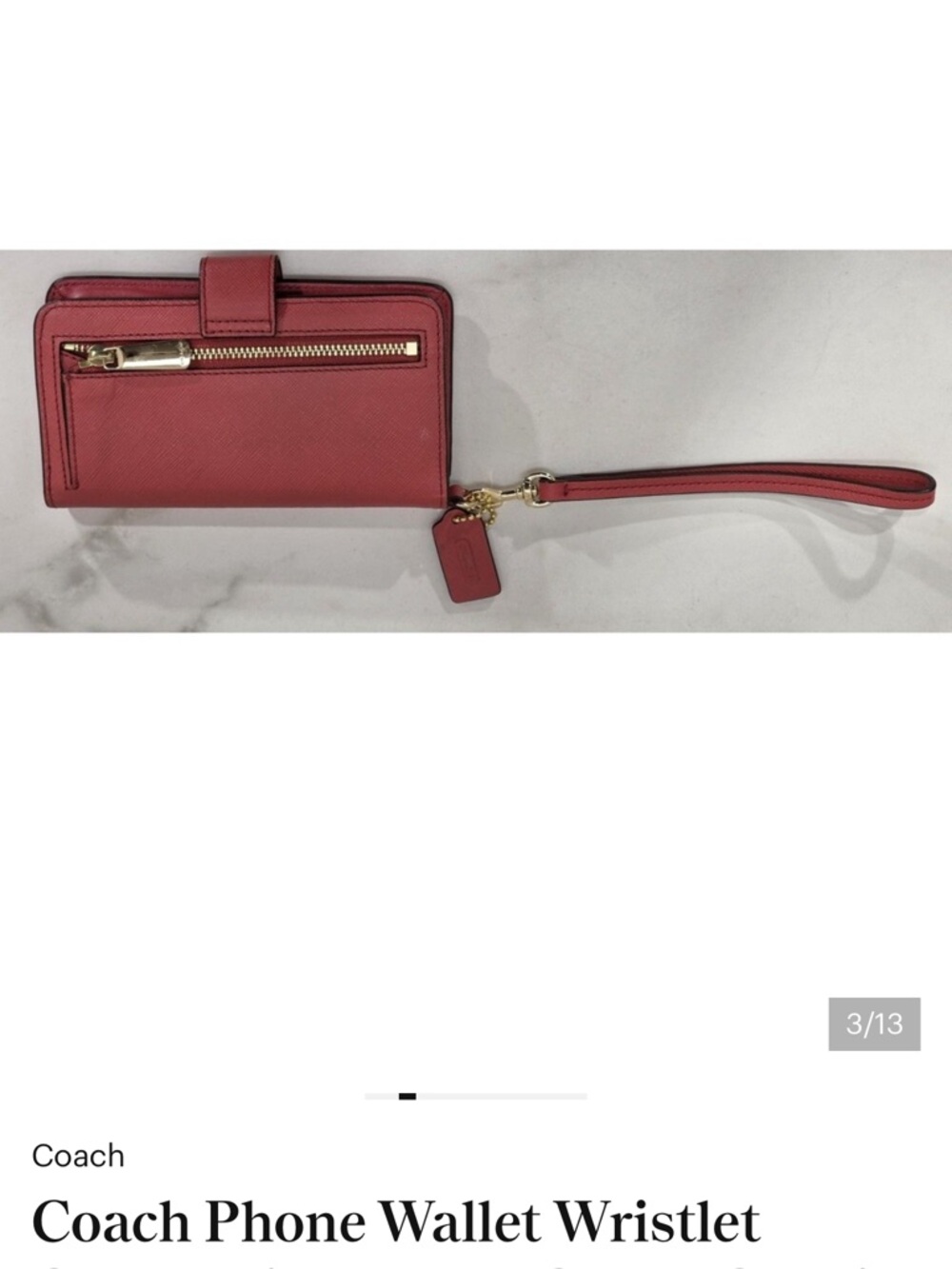 Coach Pink Leather Tech Phone Wallet Wristlet - Picture 5 of 15